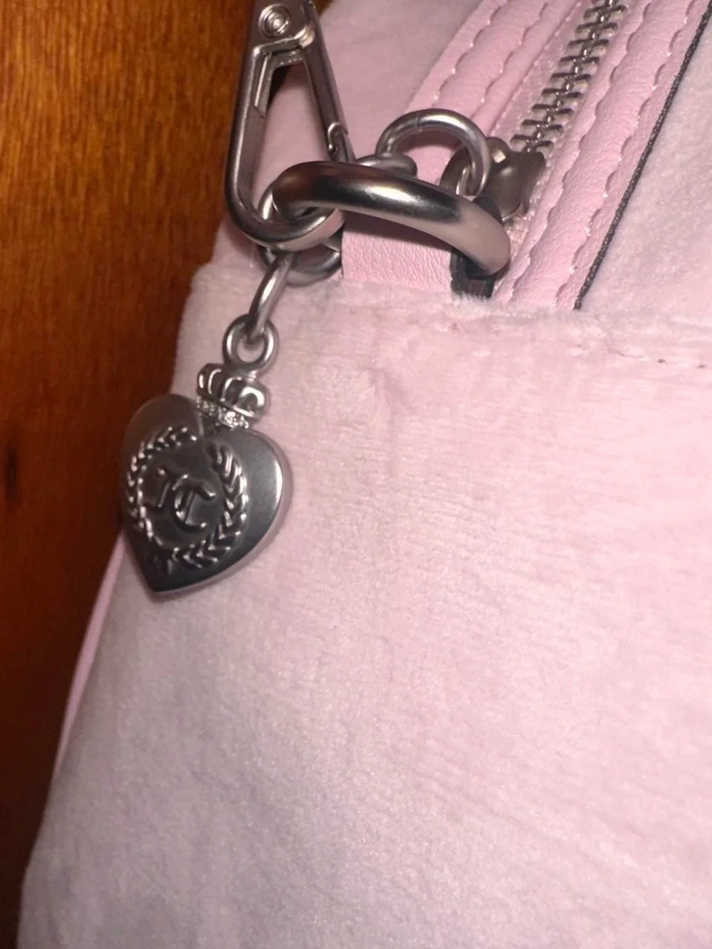 Juicy Couture Light Pink Dome Satchel with Crest Key Charm
